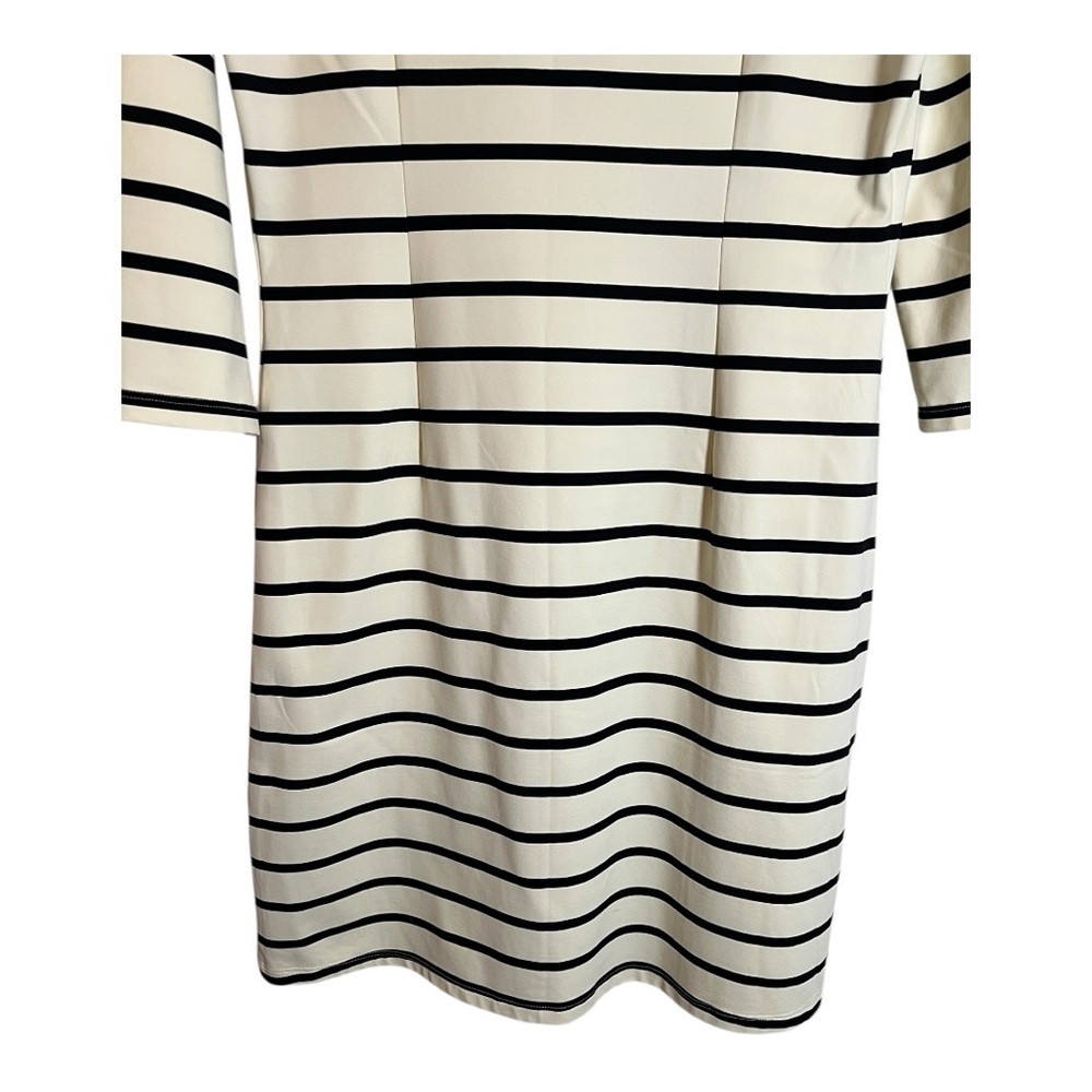 J McLaughlin Catalina Cloth Henley Dress Black Stripe Size Medium - Picture 7 of 8